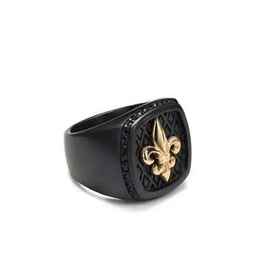 Fleur-de-lis Ring Size 11 Ships From USA #Saints #NewOrleans Black And Gold ￼ • $16
