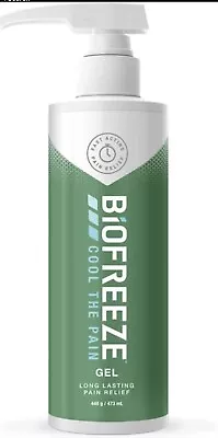 New Biofreeze Pain Reliever Gel Pain Relief For Sore Muscles 16 Oz. (473 Ml) • £26.99