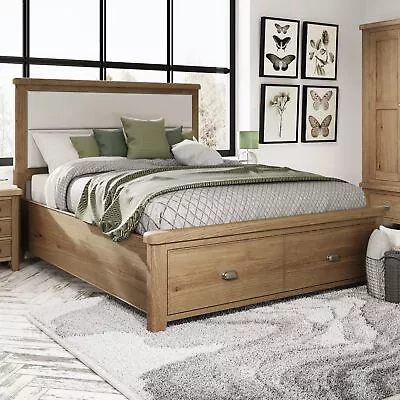 King Size Bed With Fabric Headboard And Drawers • £1305.15