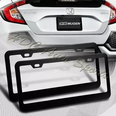 2 X Black Aluminum Alloy Car License Plate Frame Cover Front & Rear US Size • $10.50