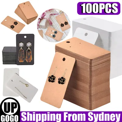 100pcs Earring Cards Cardboard Paper Jewelry Accessories Display Holder Decor AU • $5.45