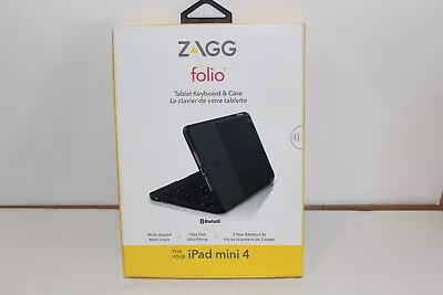 ZAGG Folio Case Hinged With Backlit Bluetooth Keyboard For IPad Mini 4 - Black • $15