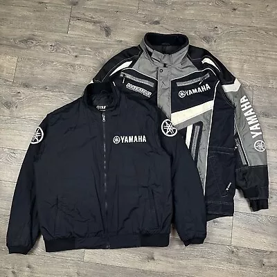 Vintage Yamaha Team Jacket Adult XL Black 3 In 1 Snowmobile Motocross Mtx • $149.95