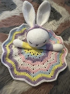 Handmade Baby Snuggle/Comforter Blanket Bunny Multi Colour • £9.99