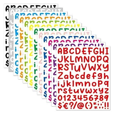 12 Sheets Alphabet Stickers Large 972 Letter Stickers 1 Inch Vinyl Self-Adhesive • $10