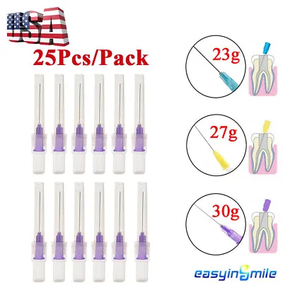 25pcs 23g/27g/30g Dental Endo Irrigation Needle Tips Endo EZE Tips For Syringes • $11.61