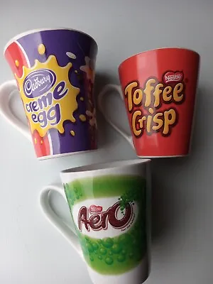 Set Of 3 Cadbury's Nestle Tea Coffee Mugs Promo Toffee Crisp Creme Egg Mint Aero • £11.99