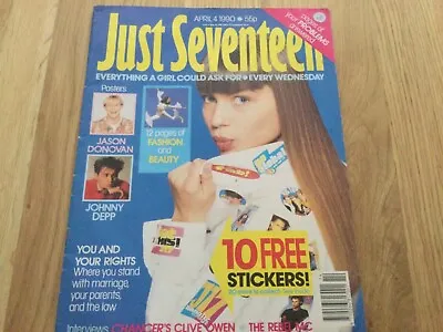 Just Seventeen Magazine - 4th April 1990 Inc Jason Donovan • £12.50