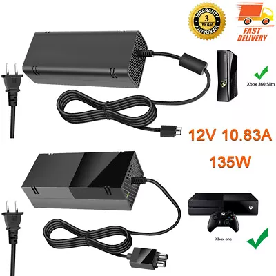 135W AC Adapter Charger For Microsoft Xbox One/360 Slim Brick Power Supply Cord • $17.90