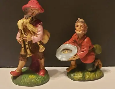 Pair Of Italian Made Street Musicians Resin Figurines Free Shipping • $12.17