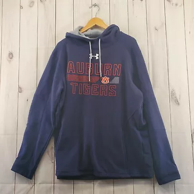 Auburn Tigers Hoodie Mens XL Under Armour Sweatshirt Blue Gray Orange Pullover • $17.49