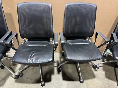 2000 Vintage Vitra Meda Desk Chair In Black Leather By Alberto Meda • $499.92