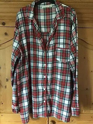 JoJo Maman Bebe Maternity Size M Long Sleeve Checked Nightshirt 100% Cotton • £8