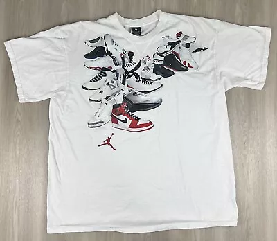 Vintage 2006 Nike Air Jordan Retro Sneakers History T Shirt Mens Size XL • $49.95