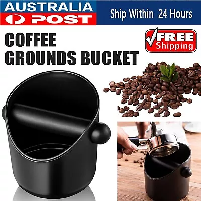 $18.99 • Buy Coffee Waste Container Espresso Grinds Knock Box Tamper Tube Bin Black Bucket AU