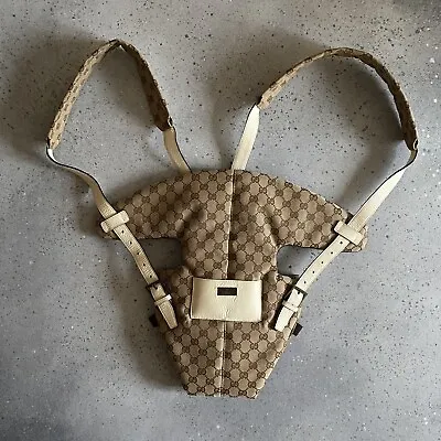 $820 • Buy Gucci GG Monogram Canvas Baby Carrier Rare Vintage Made In Italy