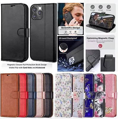 Case For IPhone 15 14 13 12 11 Pro Max Mini XR SE Leather Flip Wallet Cover • £3.99