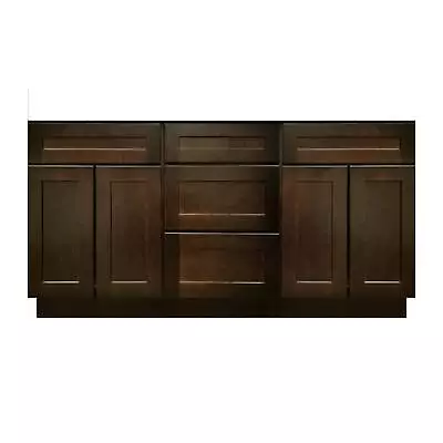 60  Espresso Shaker Bathroom Vanity - Double Sink W/ Drawers - Solid Wood Vanity • $1464