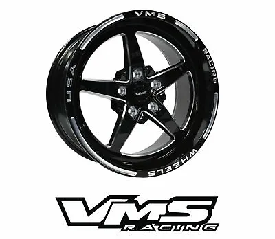 VMS Racing Drag Wheel 5 Spoke V-Star 17x9 | 5X114.3 |+35 ET | 5x4.5 | 6.4” BS| • $219.95