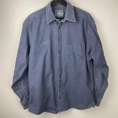 Vintage 90s Woolrich 100% Cotton Flannel Chamois Shirt Button Up Size Large • $40