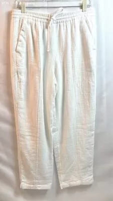 NWT J Crew White Drawstring Pants Sz M • $9.99