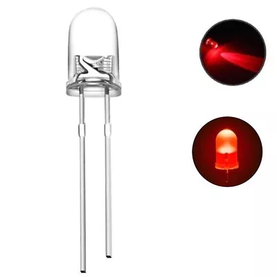 Clear Red LED 5mm T1-3/4 620-625nM Super Bright Transparent - 10x 25x 50x Pkg • $5.49