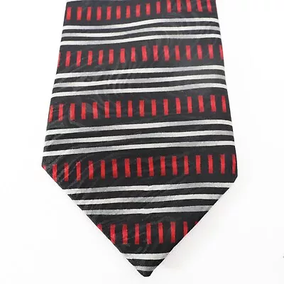 St Michael Marks Spencer Tie Mens 59 In Silk Red White Blue Alt Striped Wide • $16.46