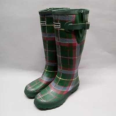 GORDONSTOUN Tartan Wellies Wellington Boots Adjustable UK 3 / EU 36 • £35.99