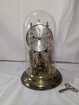 Vintage Schatz 400 Day Anniversary Clock Key Glass Dome Germany • $210.74