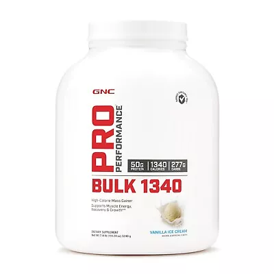 GNC Pro Performance Bulk 1340 Vanilla Ice Cream 7.14 LB 50g Protein 1340 Cals.  • $50