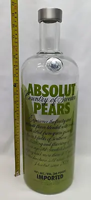 Rare Absolut Pears 20  Tall Vodka 7 Liter Glass Display Bottle/Factice Sweden • $299.99