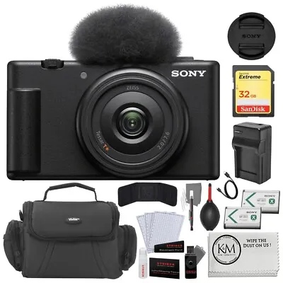 $509 • Buy Sony ZV-1F Vlogging Camera |Black+32GB Memory +Photo Kit +Case +Battery &Charger