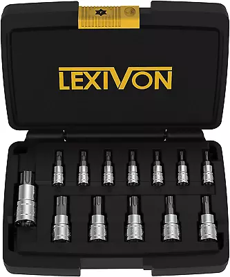 Torx Bit Socket Set Premium S2 Alloy Steel | 13-Piece Star T8 - T60 Set | Enhan • $27.28