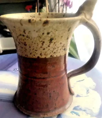 Vintage Large Rustic Handmade Studio Art Pottery Signed Stoneware Coffee Mug • $16.99