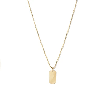 $129.95 • Buy Solid 14k Gold Dog Tag Initial Necklace - Monogram Necklace - Personalized Neckl