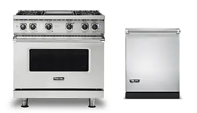 Viking 5 Series 36  Gas Range & Free Dishwasher - VGR5364GSS & VDWU524SS • $9599