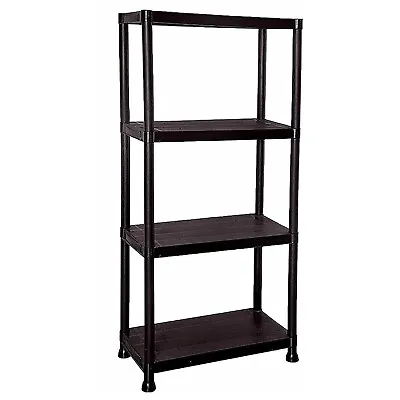 Extra Large 4 Tier & 5 Tier Strong Black Compact Plastic Shelving  Garage Unit • £36.14