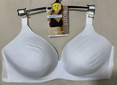 M&S BODY SHAPE DEFINE NON WIRED  NATURAL UPLIFT FULL CUP Bra In WHITE Size 38E • £12.99