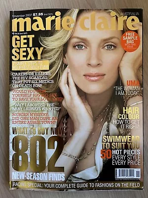 AUSTRALIA MARIE CLAIRE MAGAZINE NOVEMBER 2007 Uma Thurman • $28.99