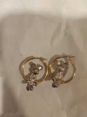 Vintage Disney Mickey Mouse Hoop Earrings • $55