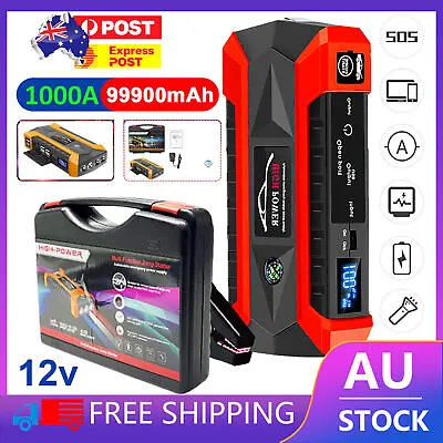 Portable 12V Car Jump Starter 99900mAh Power Bank Pack Battery Charger Booster • $62.68