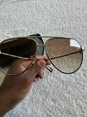 John Varvatos Men's Gold-Tone Aviator Sunglasses - V546GOL63 - Made In Japan • $60