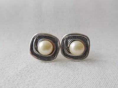 Hagit Gorali HG 925 Sterling Silver Cultured Pearl Stud Earrings   • $47.95