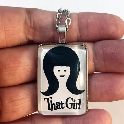 That Girl TV Show Rectangle Necklace Or Key Ring Marlo Thomas Classic Television • $12.95