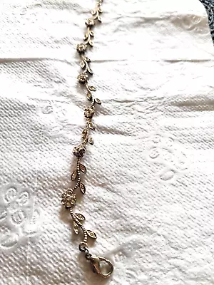 Vintage Silver Tone Vine And Flower 9  Ankle Bracelet • $12