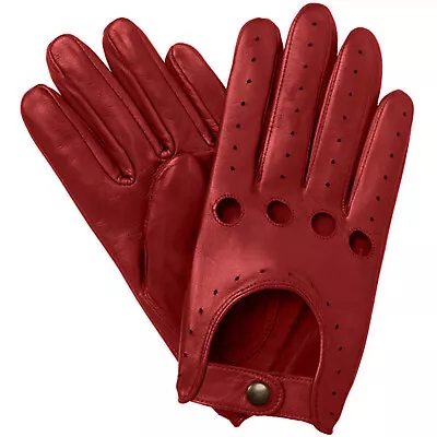 New Men's Chauffeur Real Leather Driving Gloves - Red- • $18