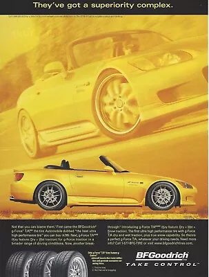 2000 BF Goodrich Tires Honda S2000 Convertible Vintage Print Ad Advertisement • $8.98