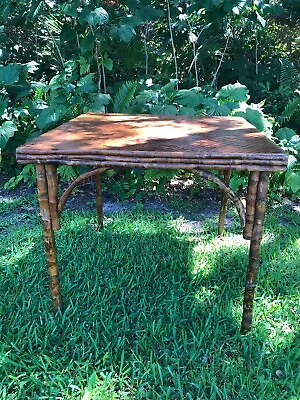 Beautiful Vintage  Handmade French Bamboo Table… Rustic • $595
