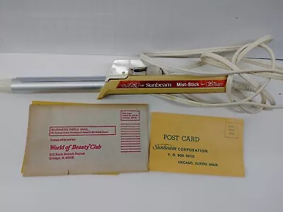 VINTAGE Sunbeam Mist Stick Curling Iron W-PAPERS ( NEW NO BOX) • $25.63