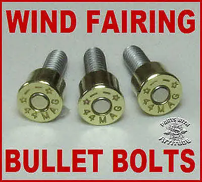 44 Mag Brass Bullet Wind Fairing Bolts 2000-2013 Harley Street & Electra Glide • $14.95